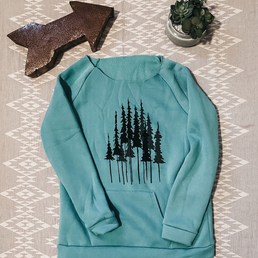 Pine Tree, Crew Neck Sweater